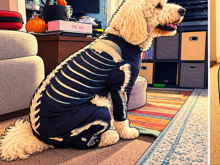 Koda dressed up for Halloween
